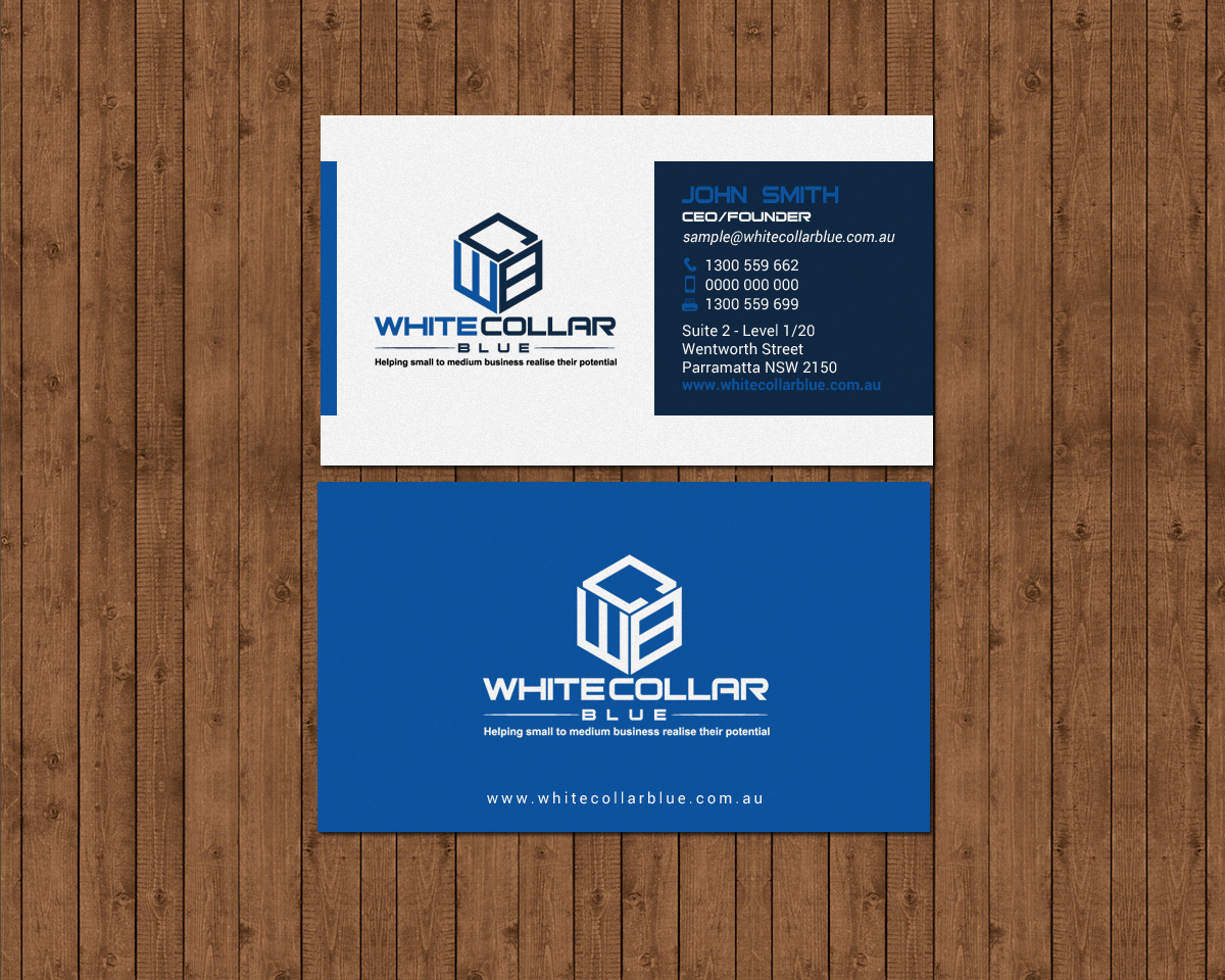 Business Card Design by chandrayaan.creative for WhiteCollarBlue | Design #15812557