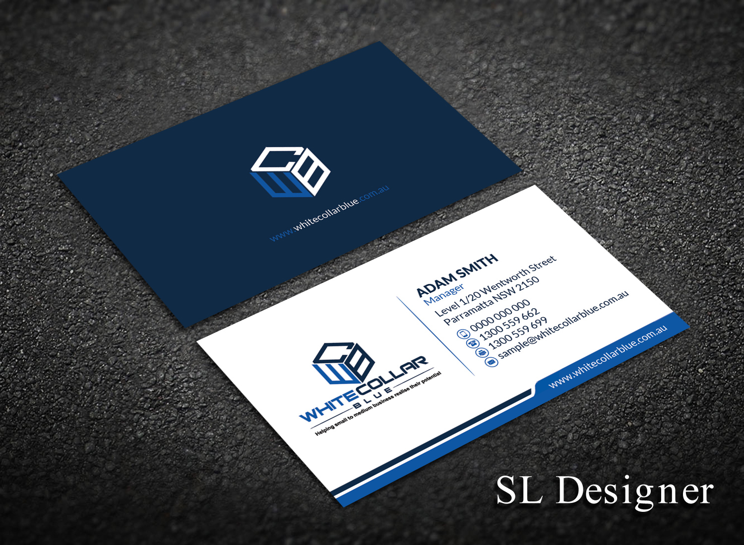 Diseño de Tarjeta de Presentación por SL Designer para WhiteCollarBlue | Diseño #15796185
