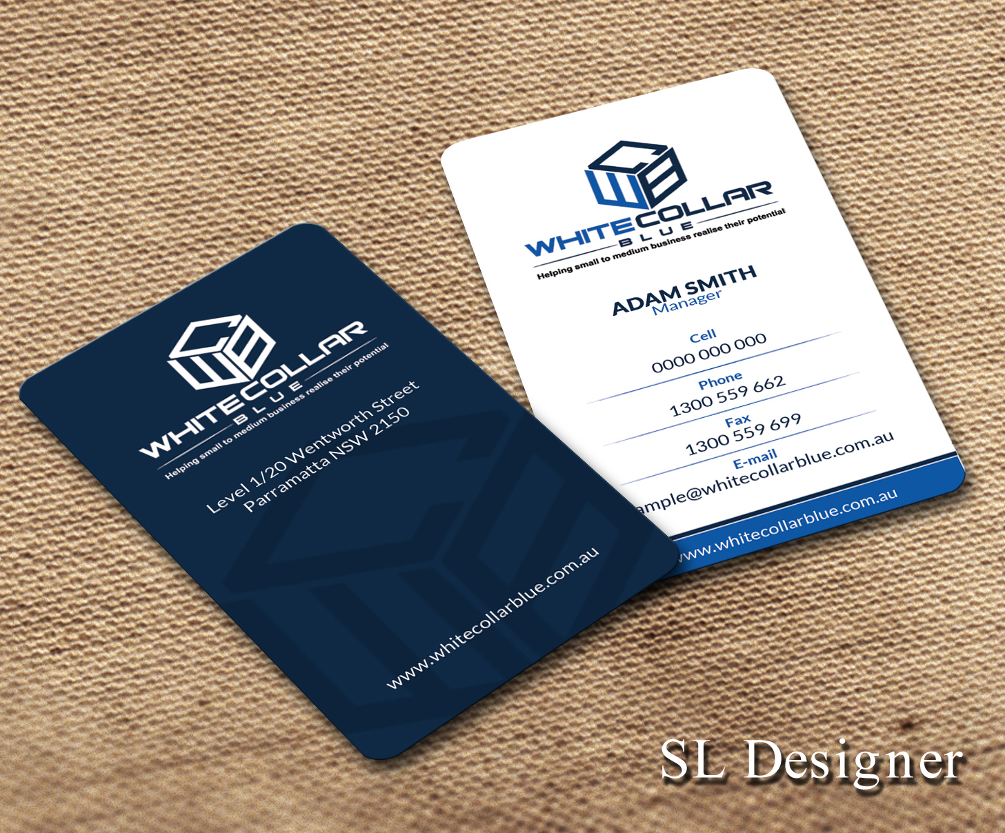 Diseño de Tarjeta de Presentación por SL Designer para WhiteCollarBlue | Diseño #15796199