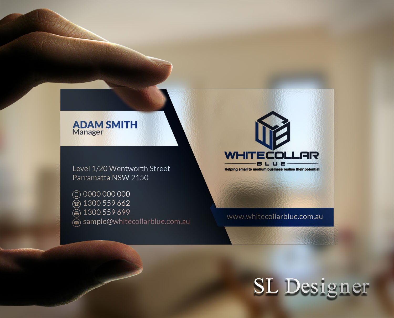 Business Card Design by SL Designer for WhiteCollarBlue | Design #15796312