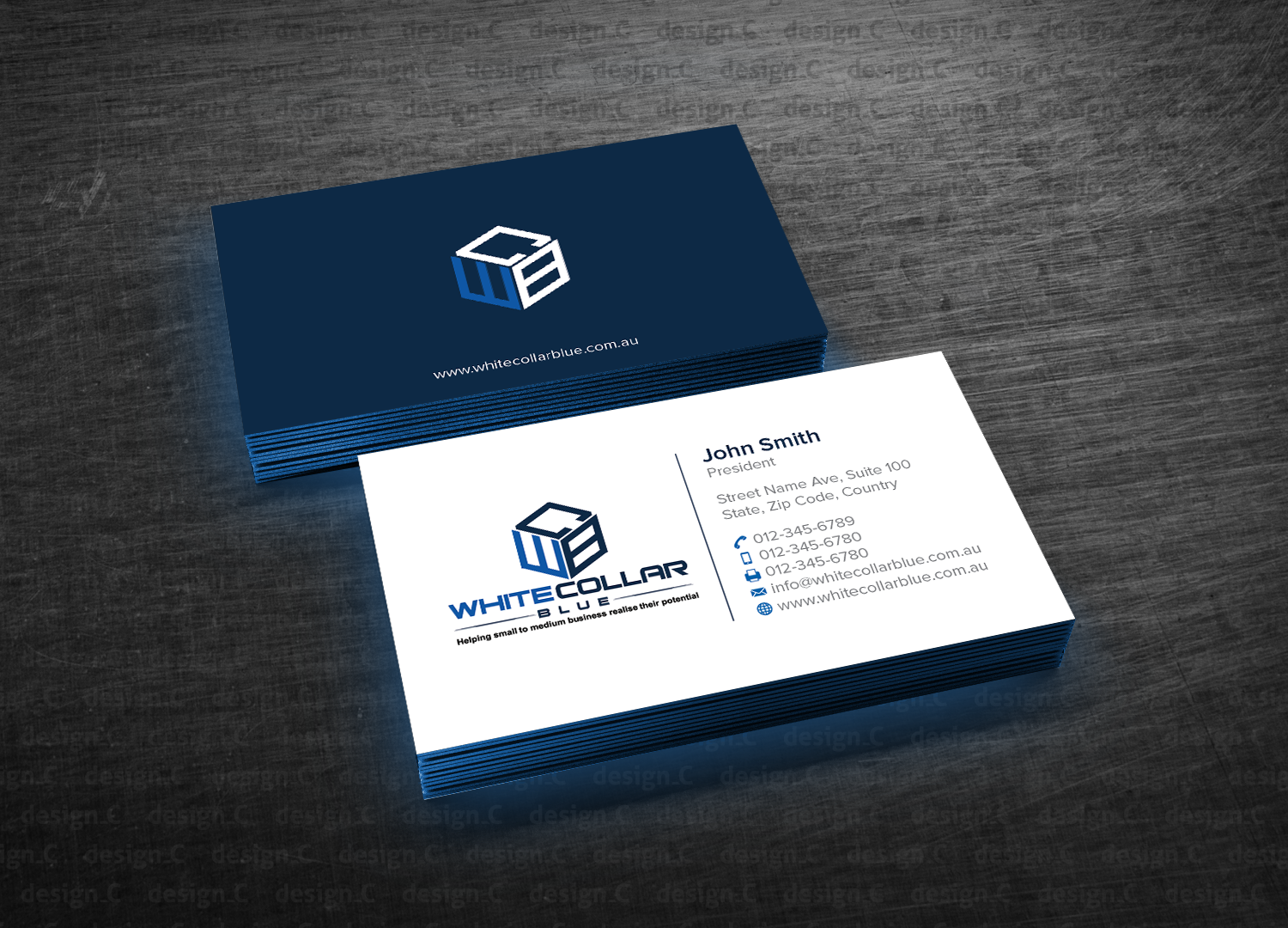 Diseño de Tarjeta de Presentación por design_C. para WhiteCollarBlue | Diseño #15850363