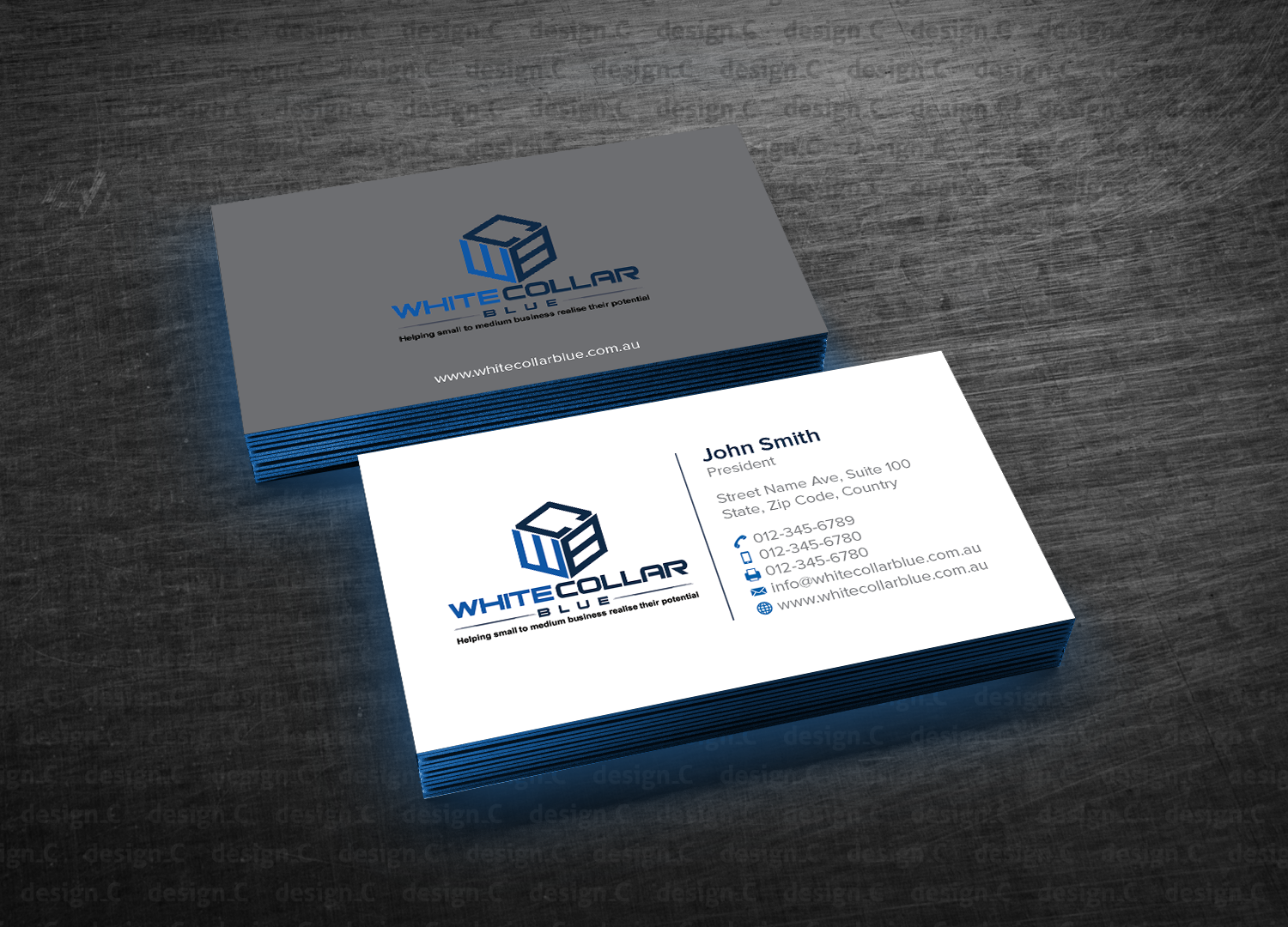 Diseño de Tarjeta de Presentación por design_C. para WhiteCollarBlue | Diseño #15850385