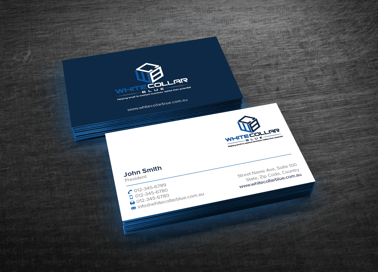 Diseño de Tarjeta de Presentación por design_C. para WhiteCollarBlue | Diseño #15850513