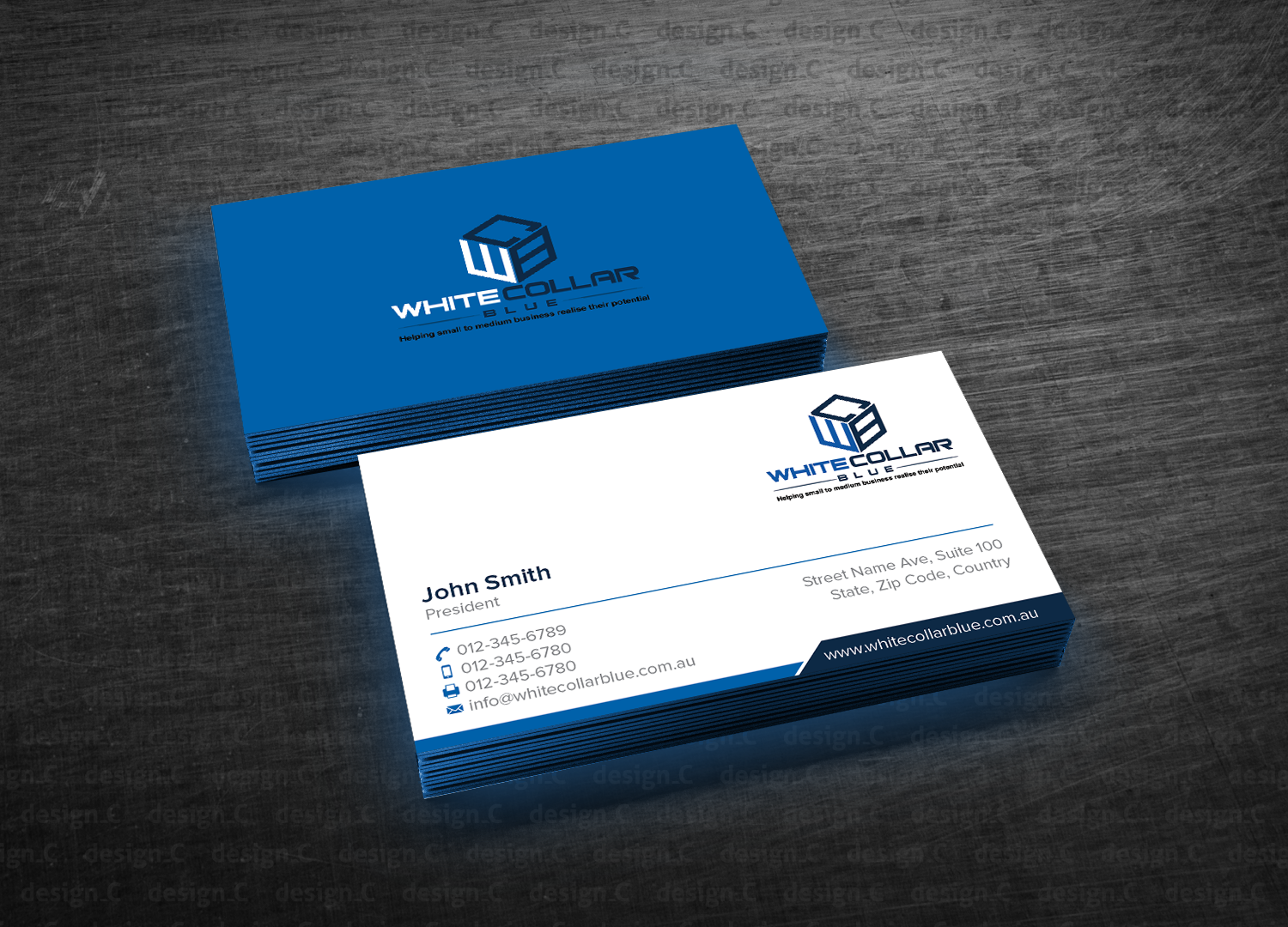Diseño de Tarjeta de Presentación por design_C. para WhiteCollarBlue | Diseño #15850556