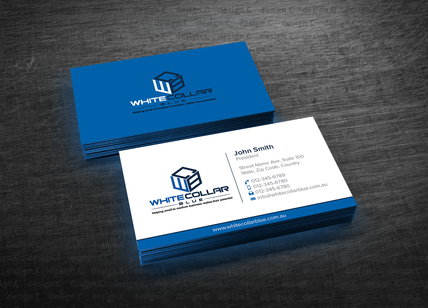 Diseño de Tarjeta de Presentación por design_C. para WhiteCollarBlue | Diseño #15851168