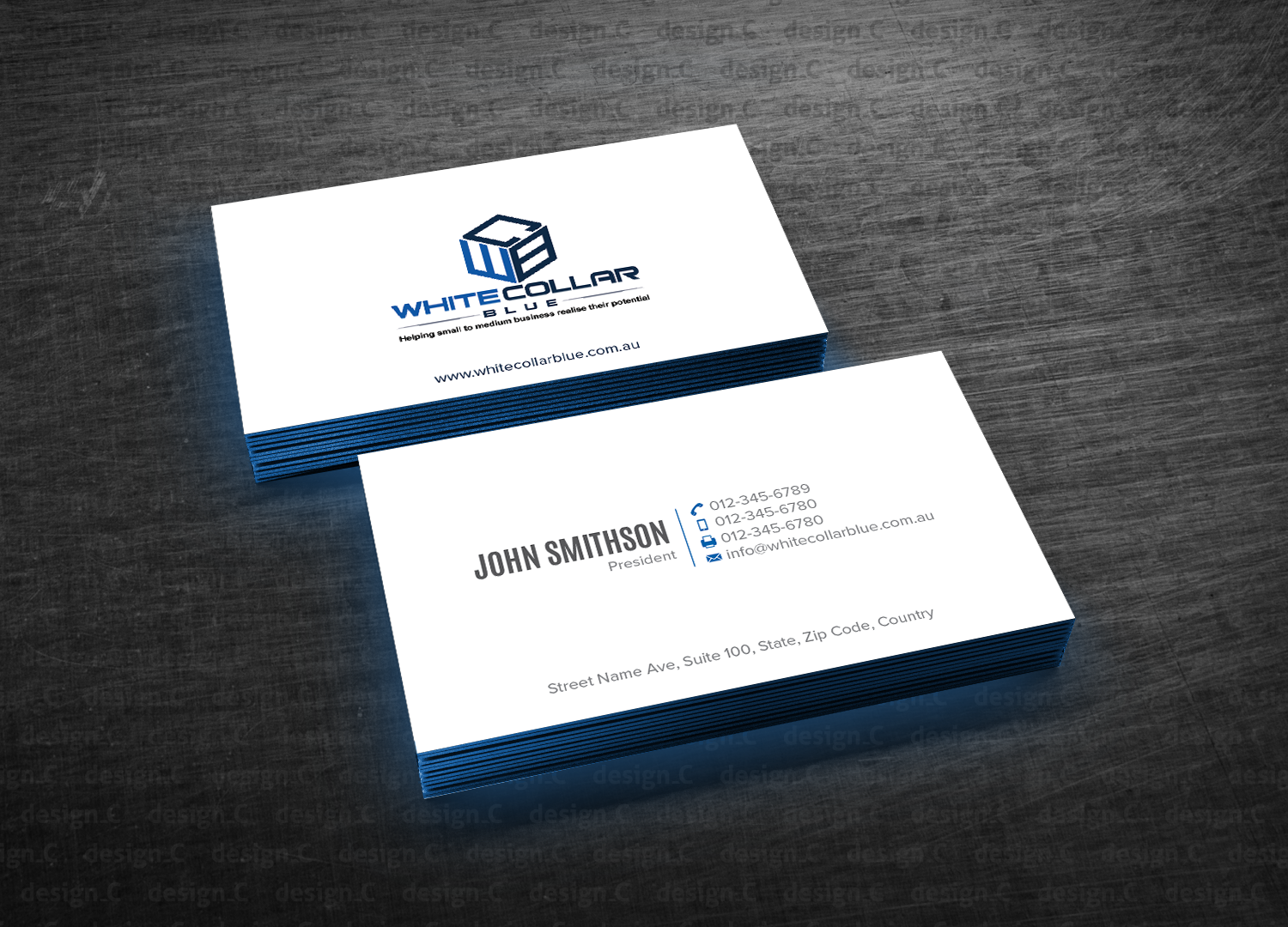 Diseño de Tarjeta de Presentación por design_C. para WhiteCollarBlue | Diseño #15851272