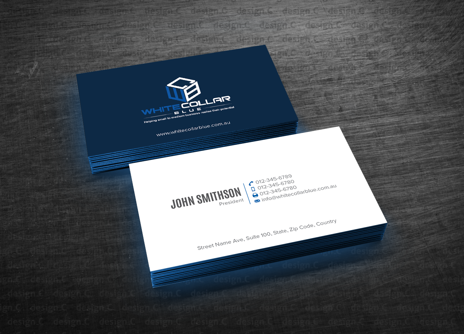 Diseño de Tarjeta de Presentación por design_C. para WhiteCollarBlue | Diseño #15851275