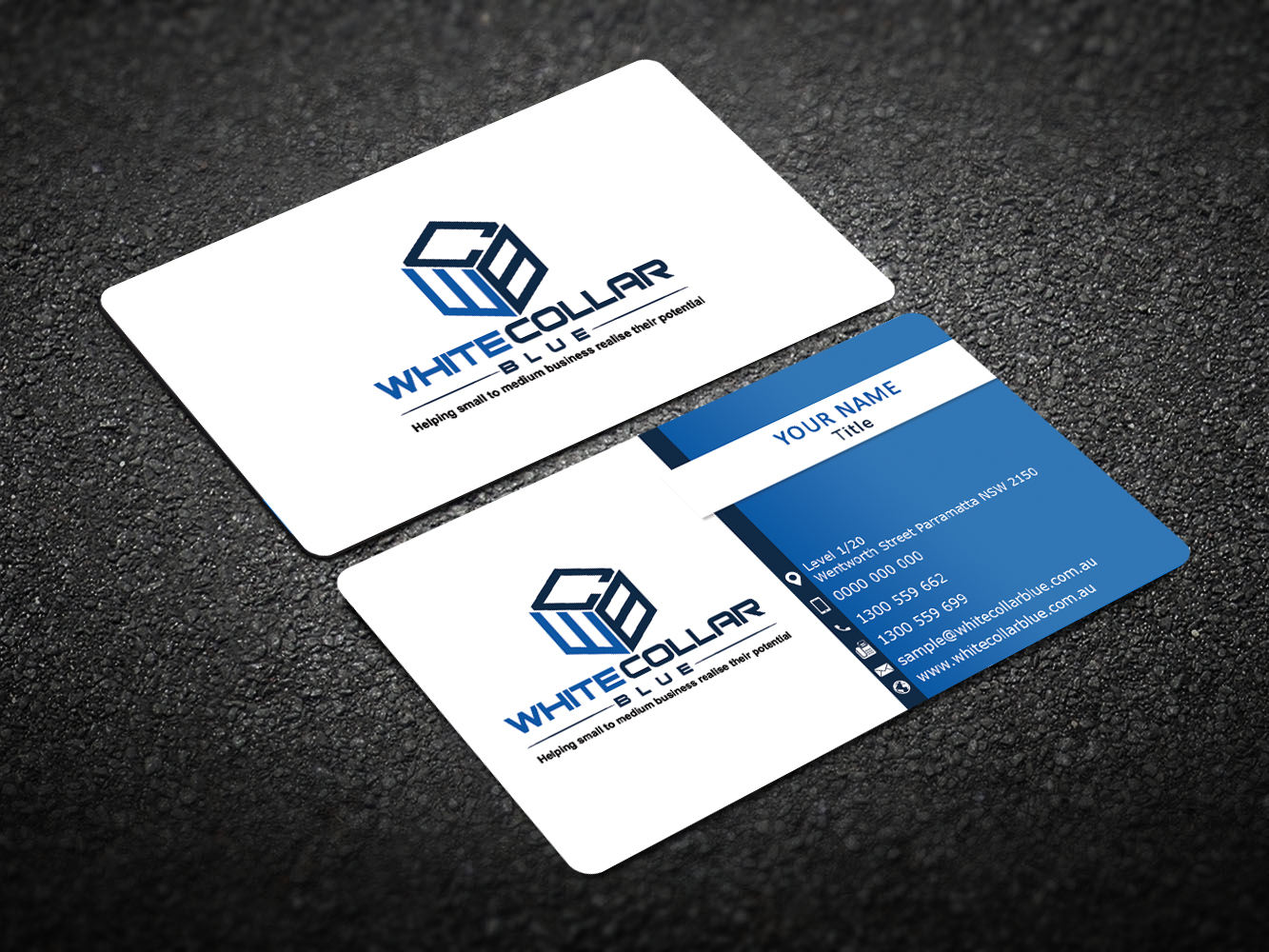 Visitenkarten-Design von Imagine Box für WhiteCollarBlue | Design #15924114