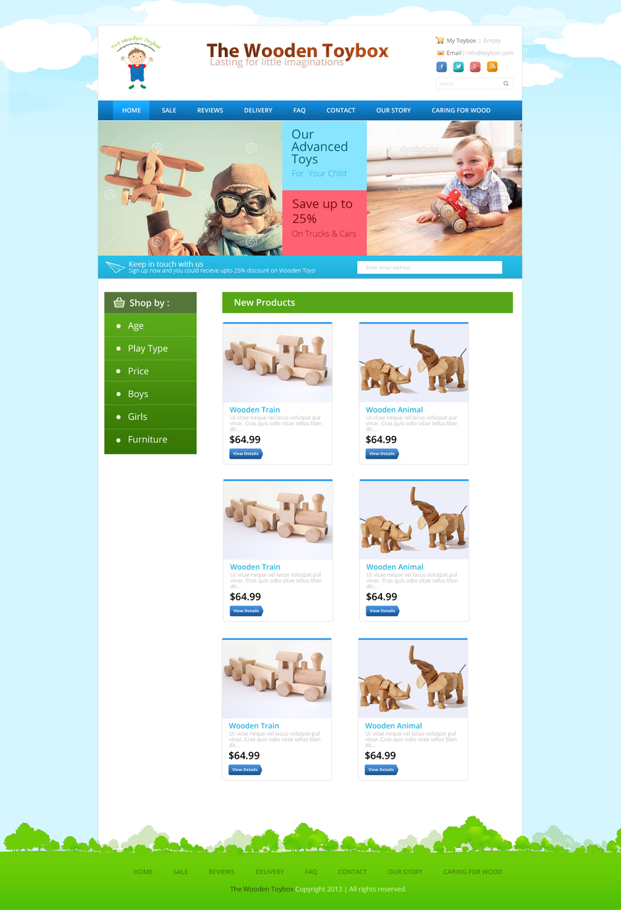 Web Design by Creative James for The Wooden Toybox | Design #2650832
