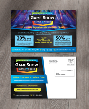 Game Show Battle Rooms Initial Post Card | Design de Carte Postale par alex989