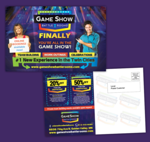 Game Show Battle Rooms Initial Post Card | Design de Carte Postale par creationz2011