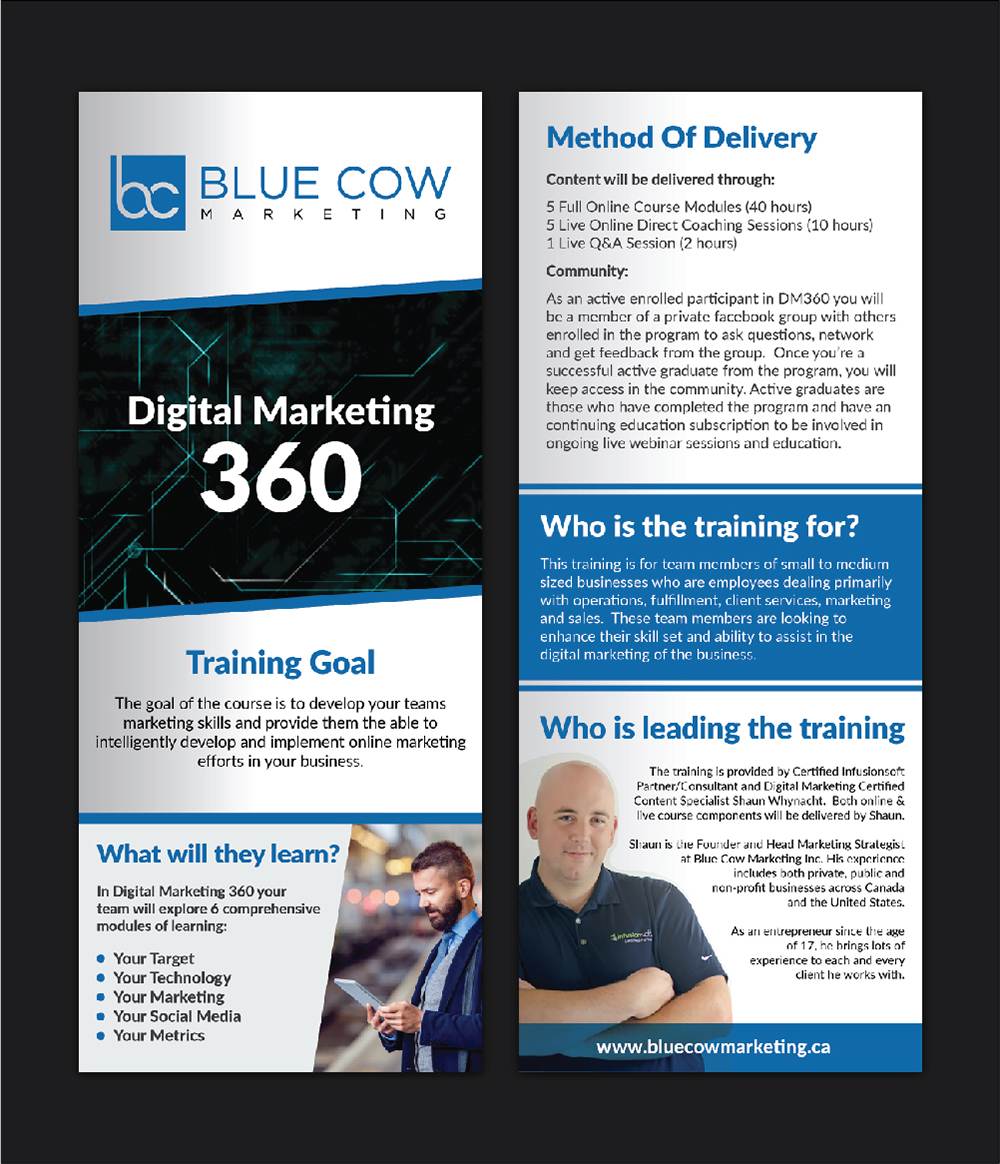 Flyer Design by Deziners Zone for Blue Cow Marketing Inc. | Design #15810403