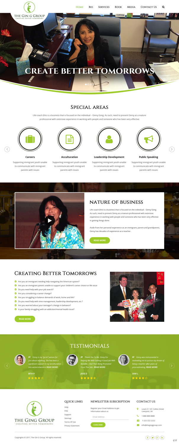 Web Design by pb for The Gin G Group | Design #17144249