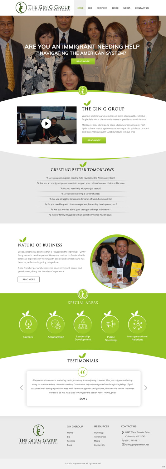 Web Design by pb for The Gin G Group | Design #17144250