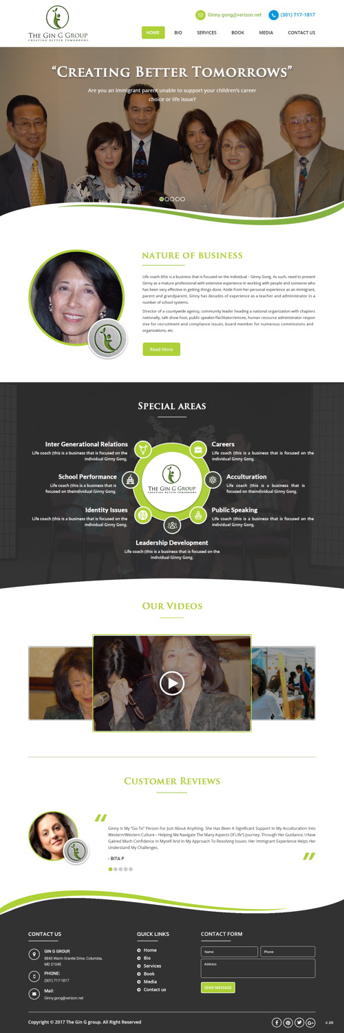 Web Design by pb for The Gin G Group | Design #17162137