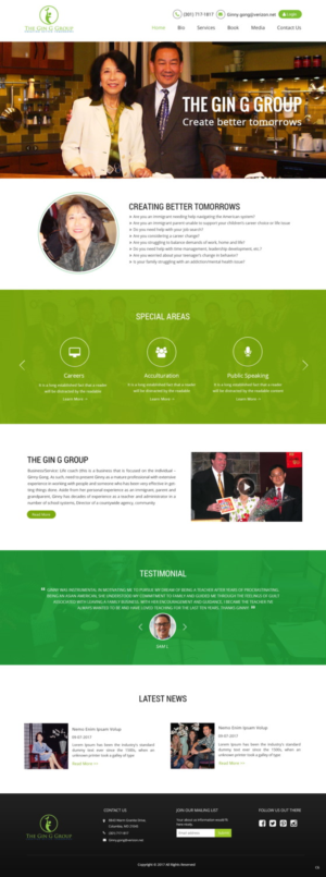 Web Design by pb for The Gin G Group | Design: #17162148