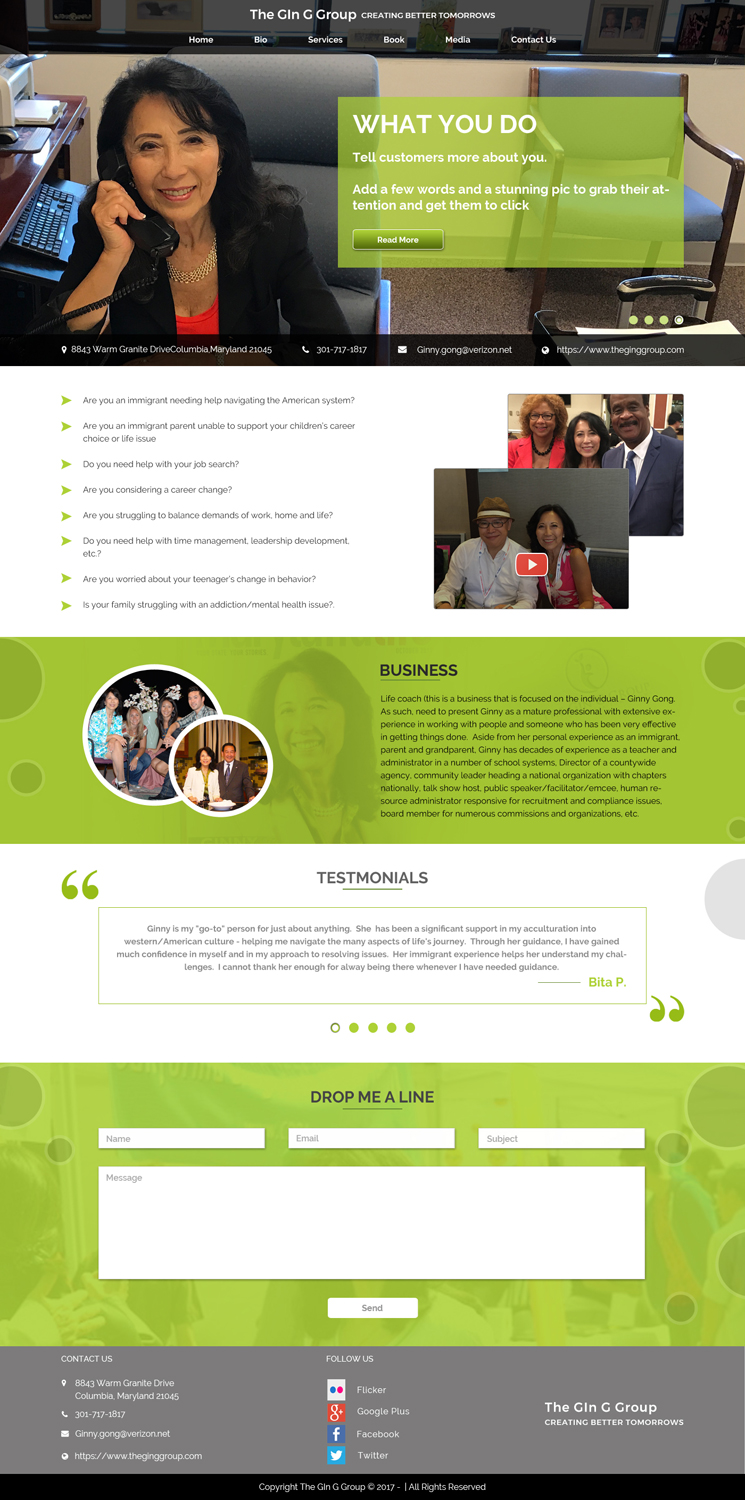 Web Design by Sujit Banerjee for The Gin G Group | Design #17174445