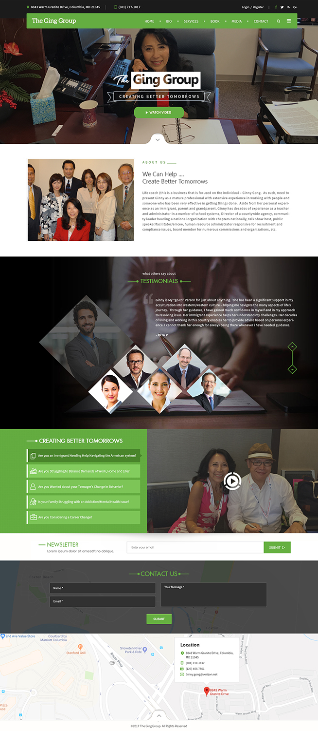 Web Design by SAI DESIGNS for The Gin G Group | Design #17235961
