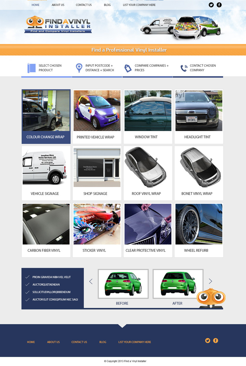 Web Design by weathered83 for ImproveYourVehicle | Design #2637774