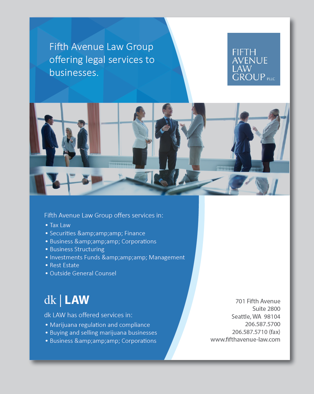 Advertisement Design by alex989 for Fifth Avenue Law Group | Design #15946509