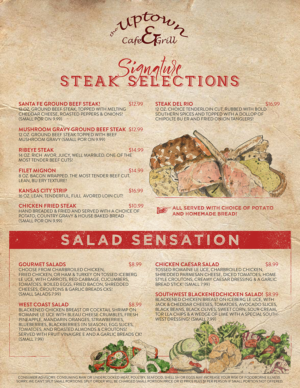 uptown cafe & grill | Menü-Design von mrmrnjr