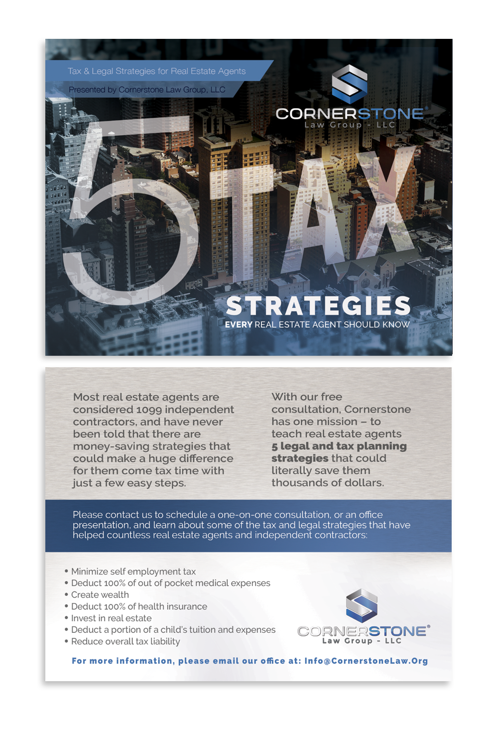 Postcard Design by see why for CORNERSTONE LAW GROUP | Design #15846232