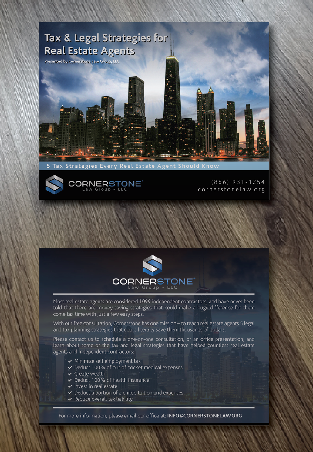 Postkarten-Design von Alexandar für CORNERSTONE LAW GROUP | Design #15834933