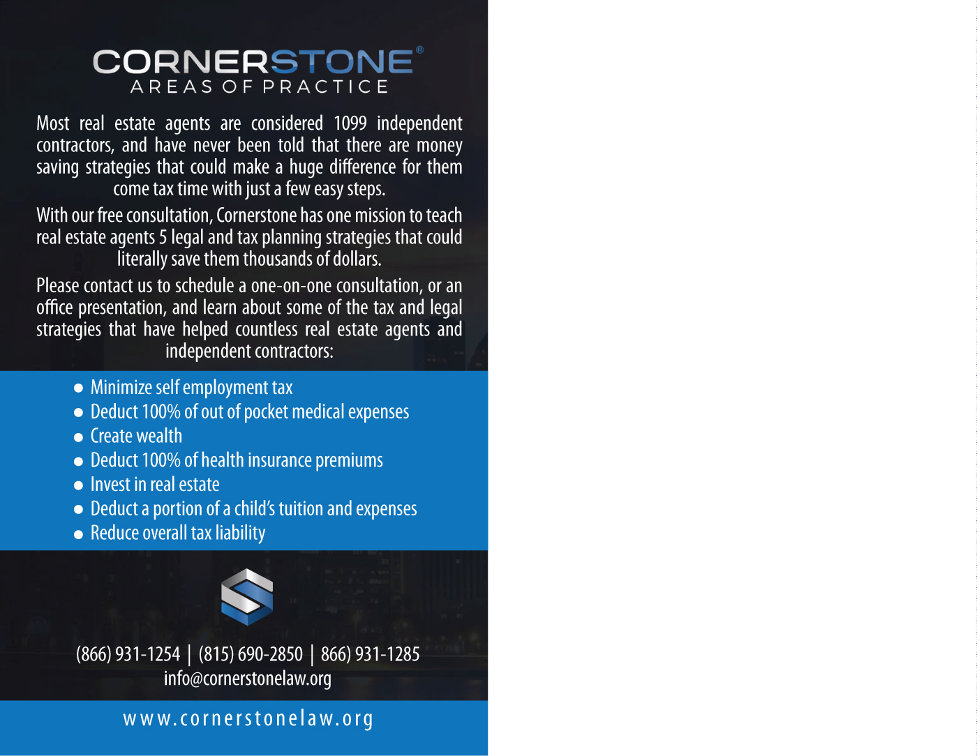 Diseño de Postal por Impressive Sol para CORNERSTONE LAW GROUP | Diseño #15829995