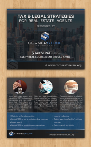 Diseño de Postal por Aether Designs para CORNERSTONE LAW GROUP | Diseño: #15874371