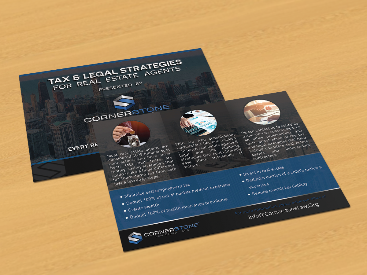 Postcard Design by Aether Designs for CORNERSTONE LAW GROUP | Design #15874394