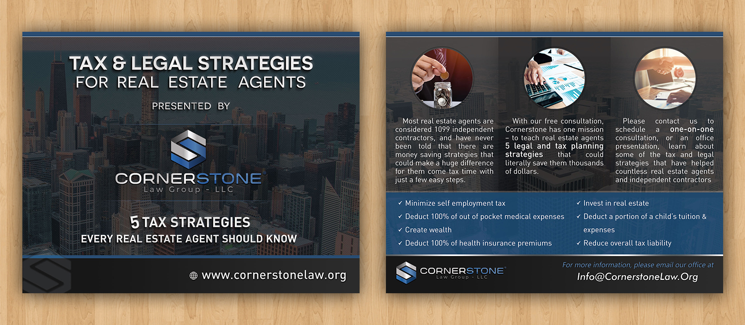 Postcard Design by Aether Designs for CORNERSTONE LAW GROUP | Design #15886357