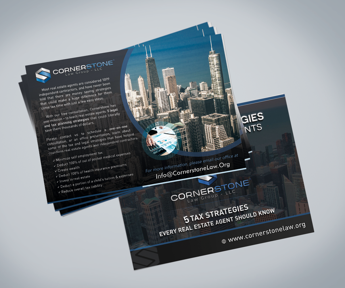 Diseño de Postal por Aether Designs para CORNERSTONE LAW GROUP | Diseño #15887145