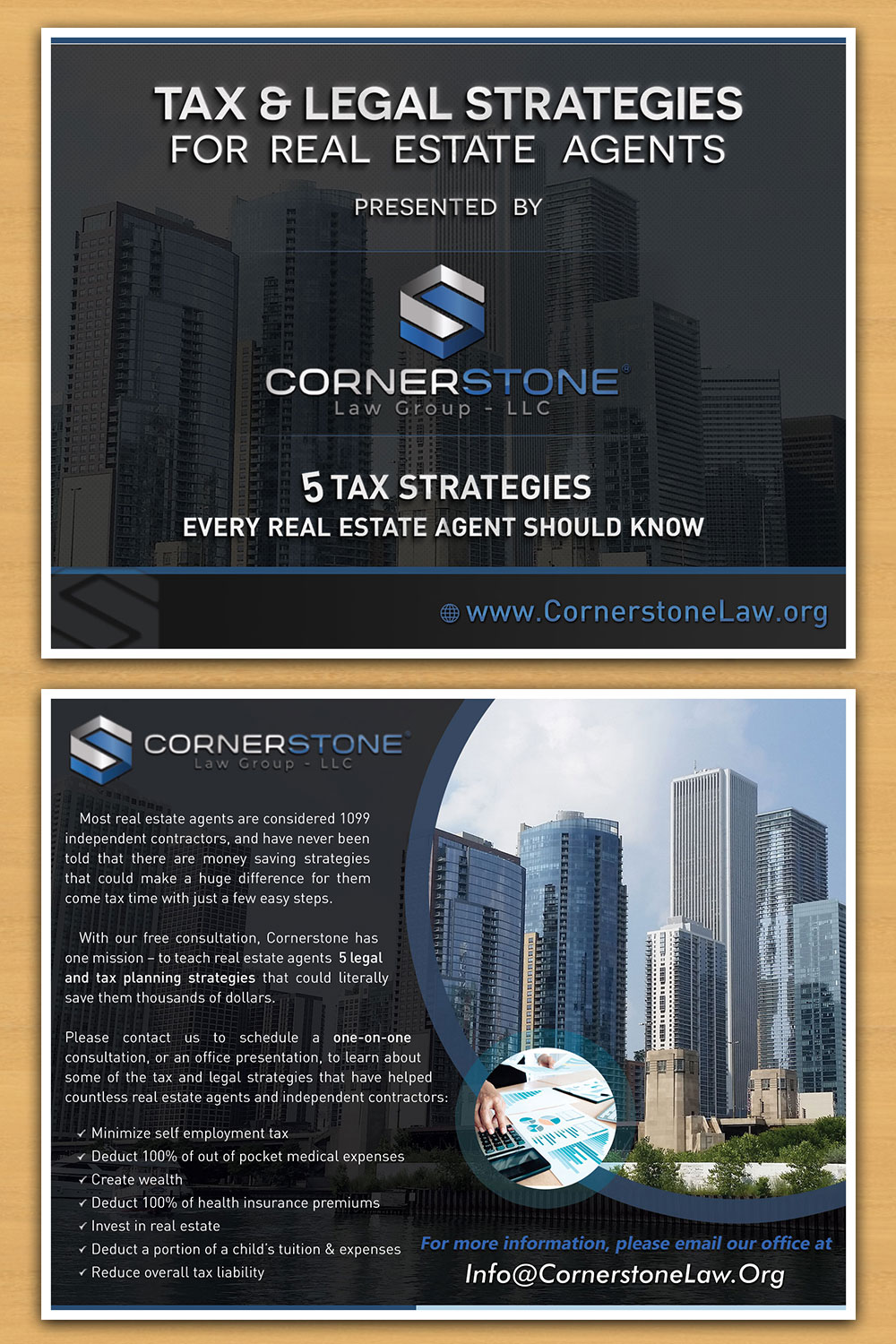 Postcard Design by Aether Designs for CORNERSTONE LAW GROUP | Design #15907215