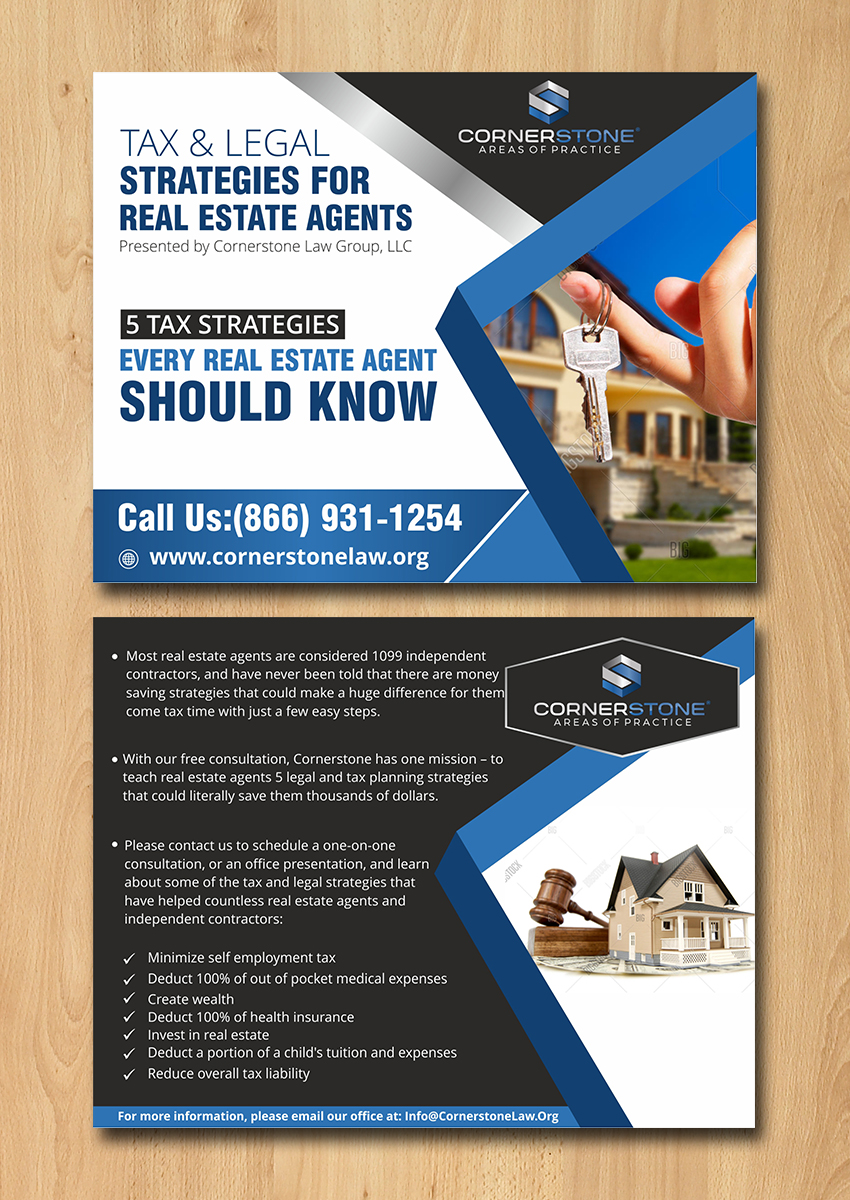 Postkarten-Design von ecorokerz für CORNERSTONE LAW GROUP | Design #15850365