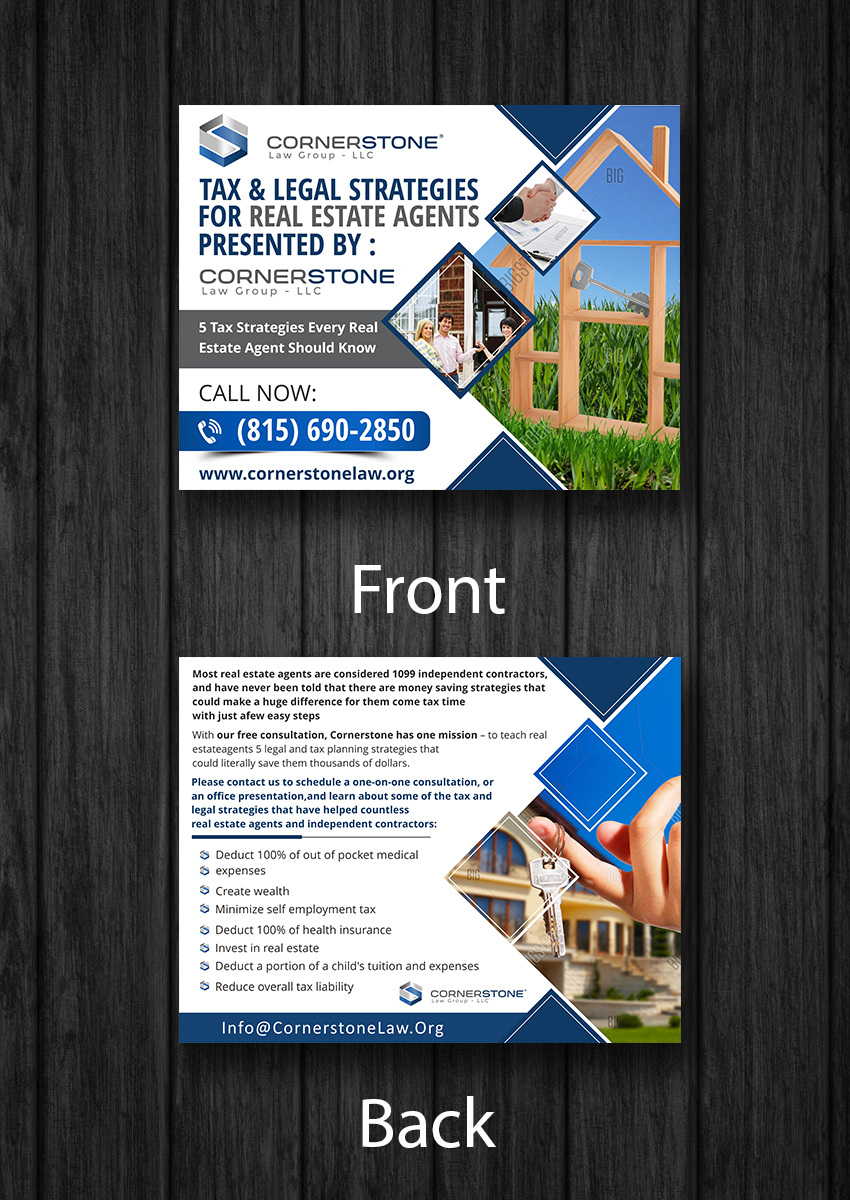 Postkarten-Design von ecorokerz für CORNERSTONE LAW GROUP | Design #15853023