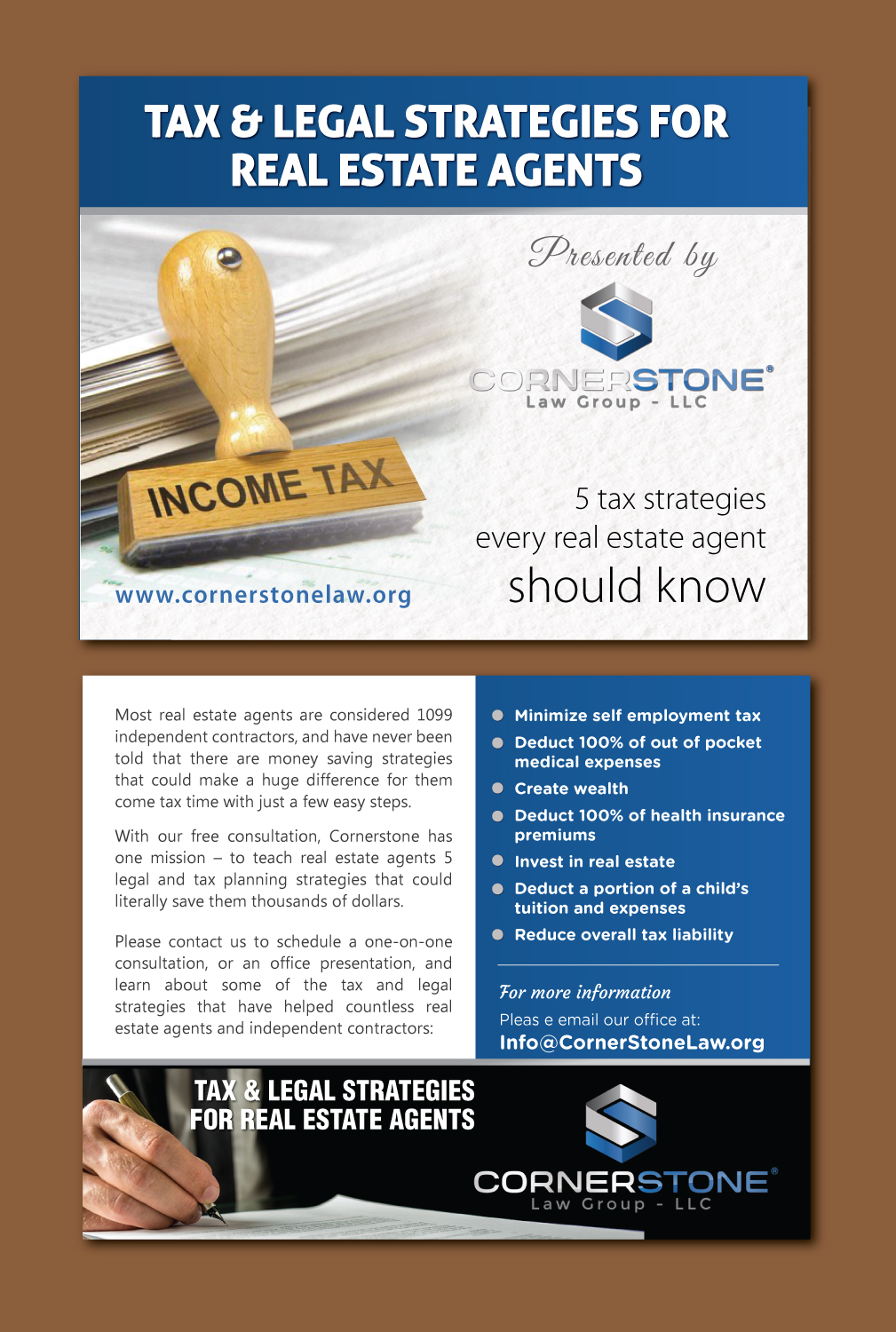 Postkarten-Design von meet007 für CORNERSTONE LAW GROUP | Design #15869284