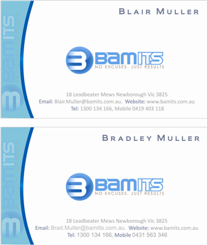 Business Card Design by Maka-Y for BAMITS | Design #2652813