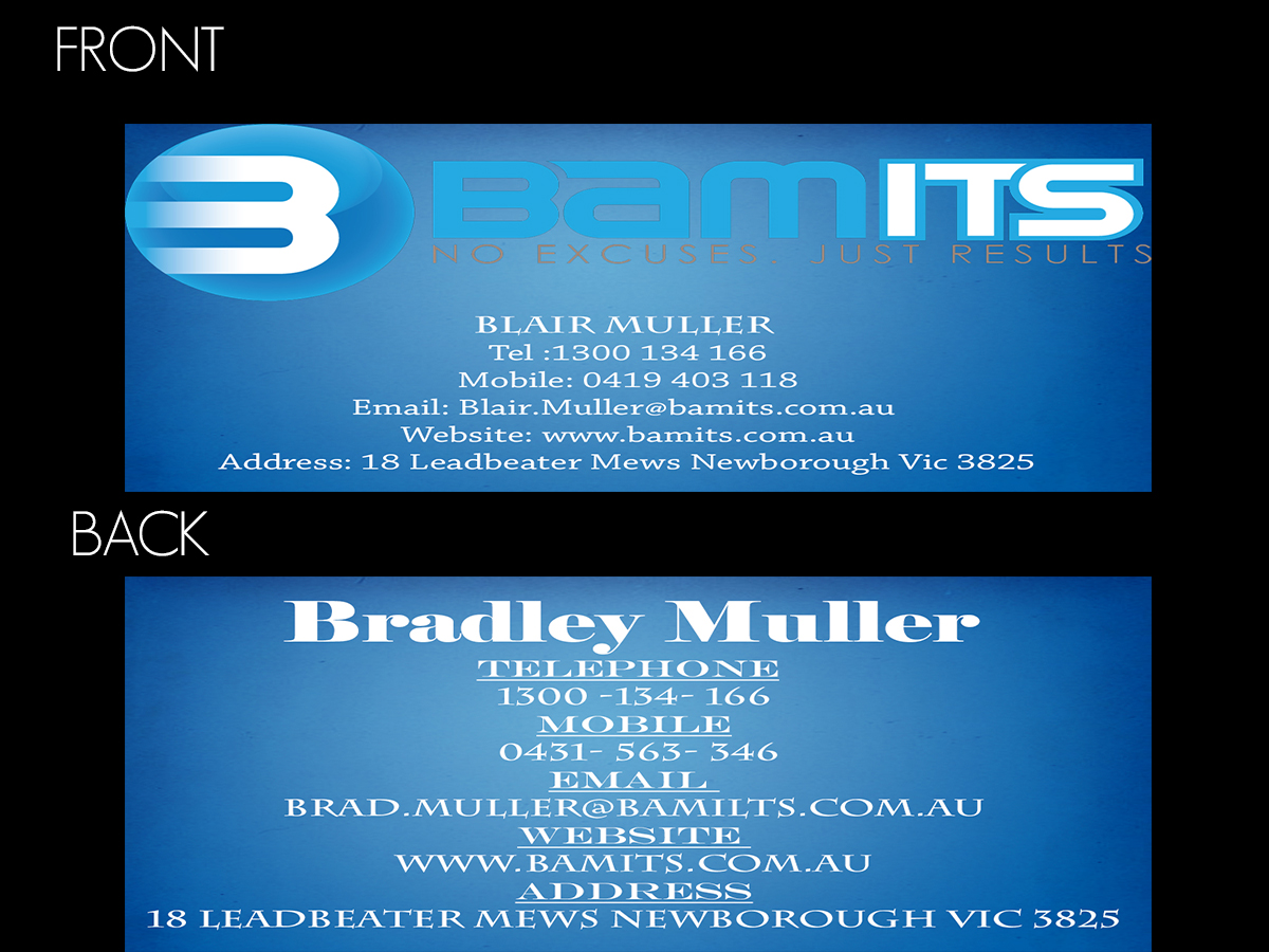Business Card Design by Fire for BAMITS | Design #2643057