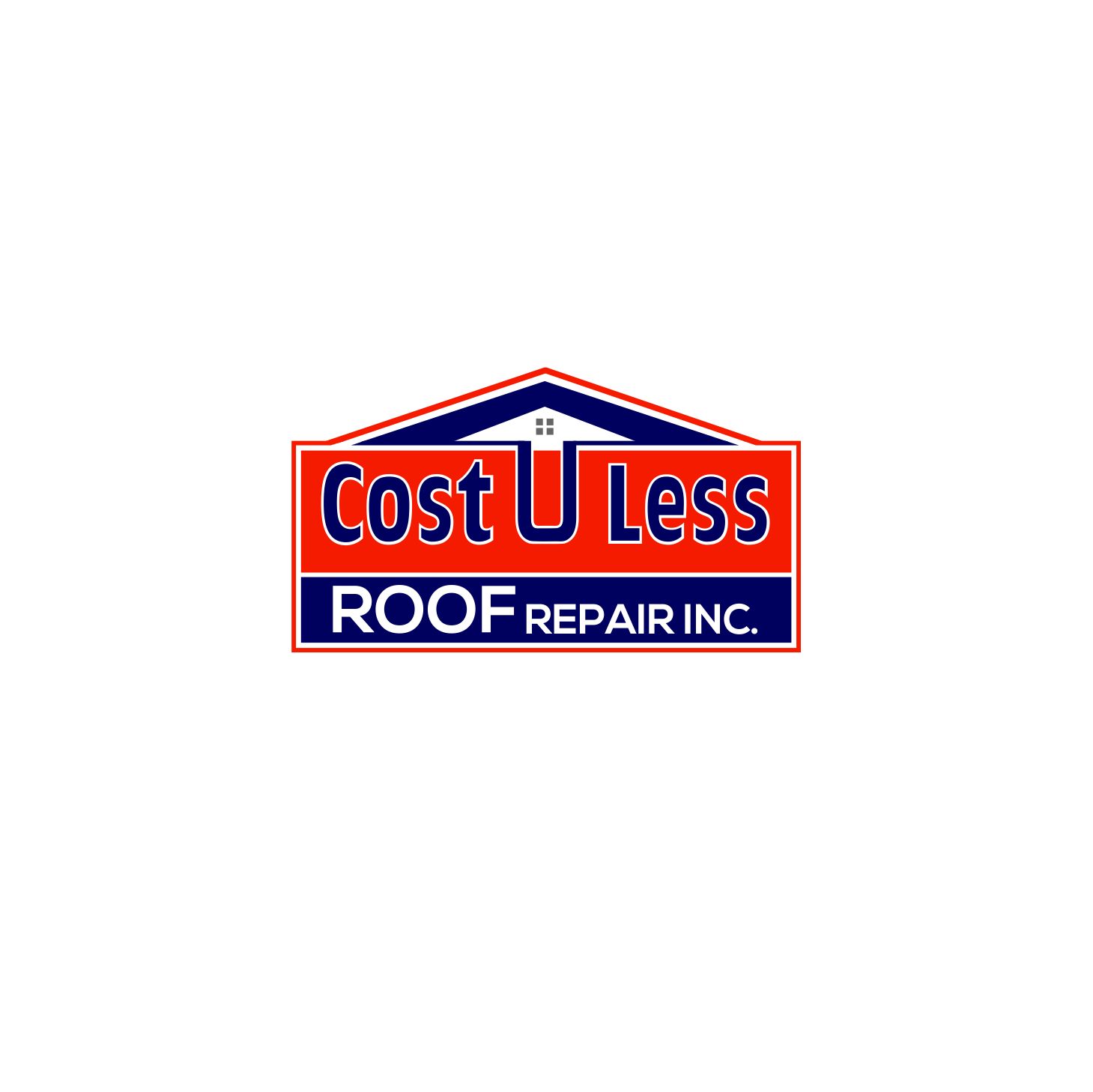 Logo-Design von sanalkumar für Cost U Less Roof Repair Inc. | Design #15831922