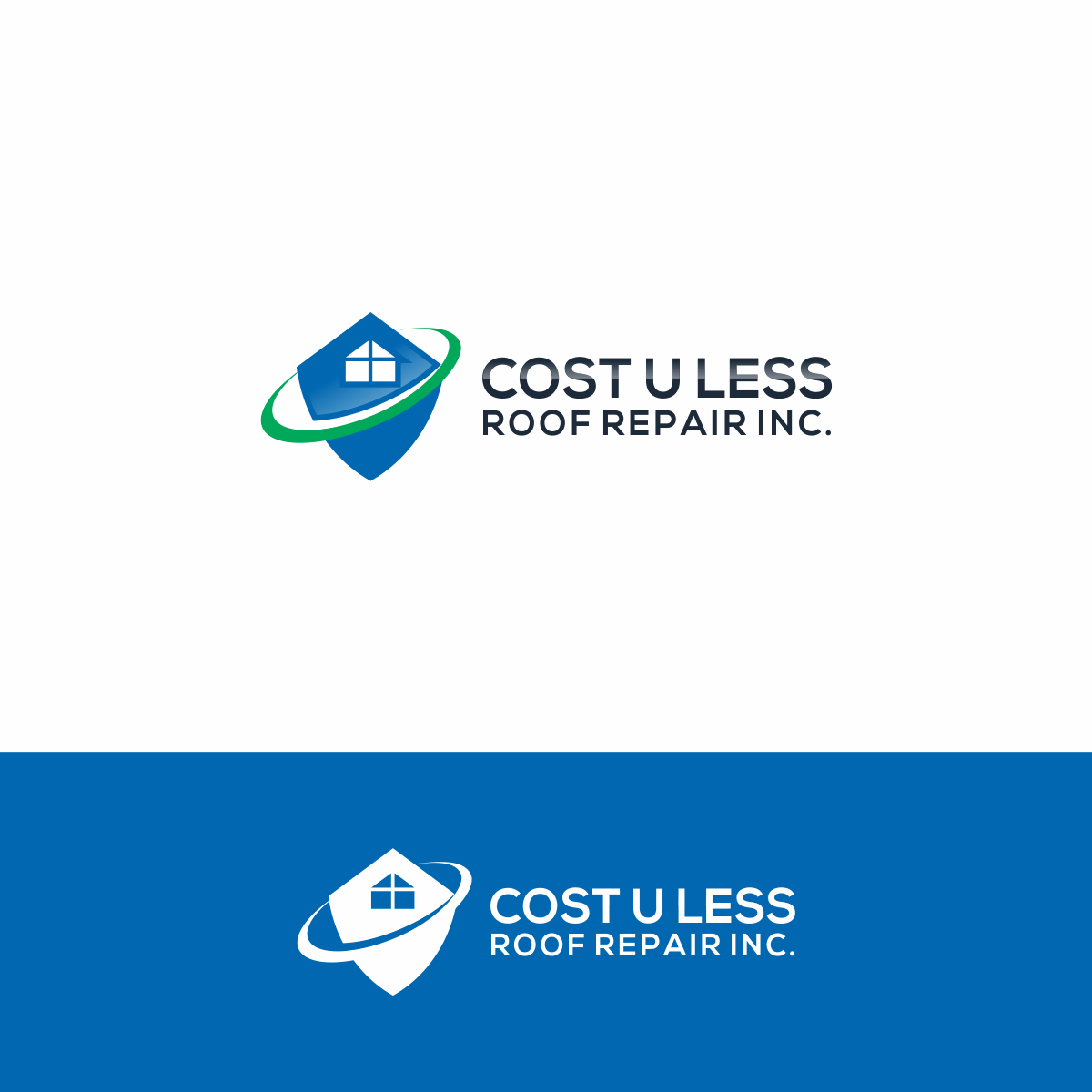 Logo Design by yogodonald for Cost U Less Roof Repair Inc. | Design #15874182