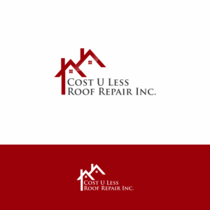 Logo Design by yogodonald for Cost U Less Roof Repair Inc. | Design: #15874589
