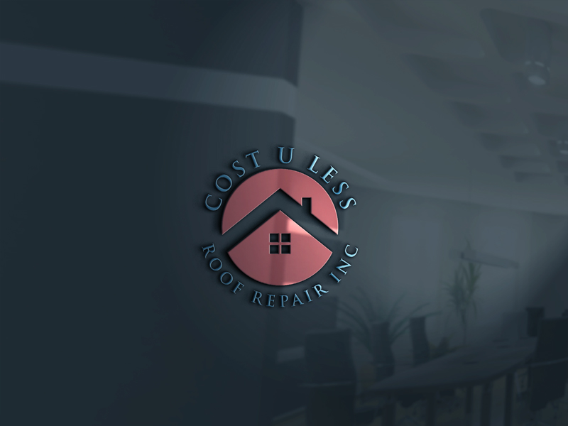 Logo Design by asman for Cost U Less Roof Repair Inc. | Design #15839902