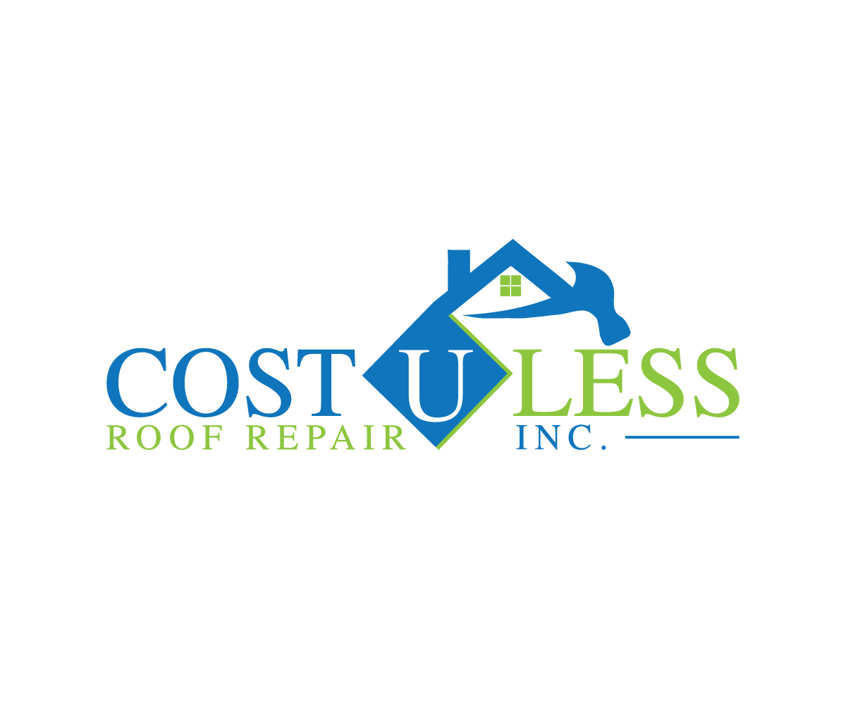 Logo Design by Top king  designer for Cost U Less Roof Repair Inc. | Design #15838567