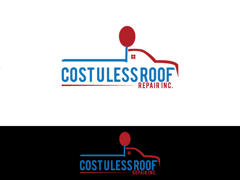 Logo Design by Sherpa design for Cost U Less Roof Repair Inc. | Design #15837152