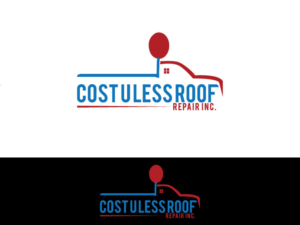 Logo Design by Sherpa design for Cost U Less Roof Repair Inc. | Design: #15837152