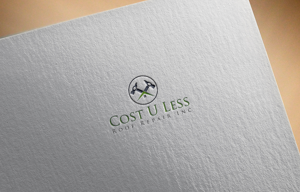 Logo Design by imsakiballhasan for Cost U Less Roof Repair Inc. | Design #15837503