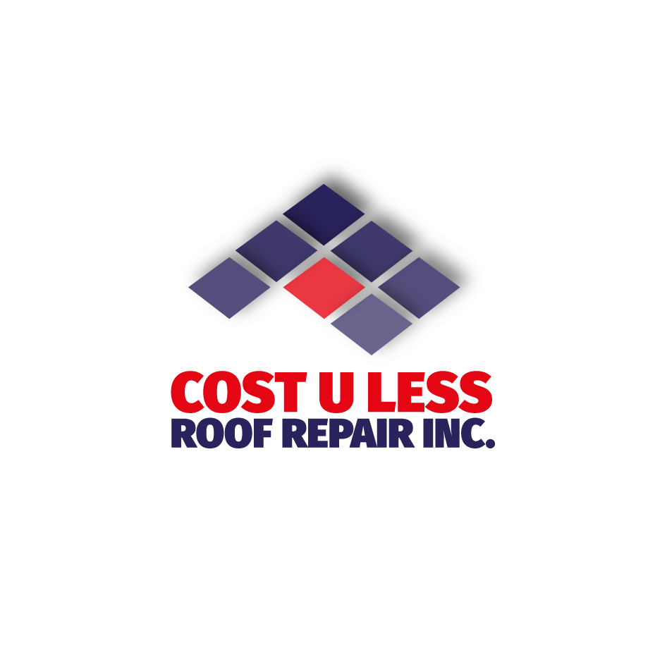 Logo Design by Crafty Fox Design for Cost U Less Roof Repair Inc. | Design #15877441