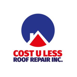 Logo Design by Crafty Fox Design for Cost U Less Roof Repair Inc. | Design: #15877453