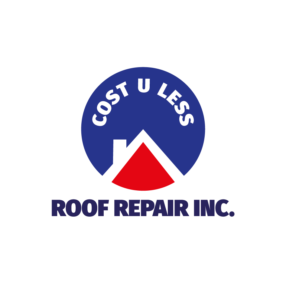 Logo Design by Crafty Fox Design for Cost U Less Roof Repair Inc. | Design #15877457
