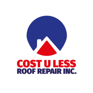 Logo Design by Crafty Fox Design for Cost U Less Roof Repair Inc. | Design: #15877507